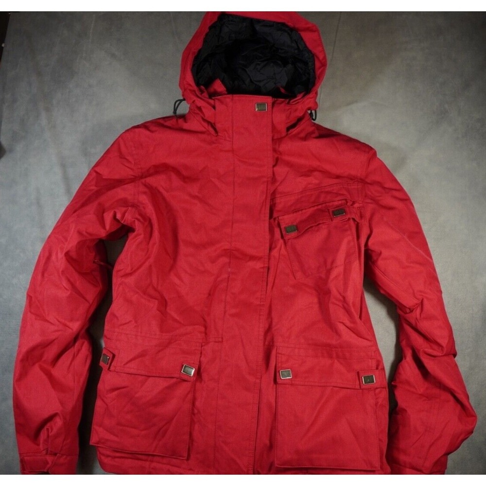 Powder Room X5 10000 mm Hooded Snow Board Ski Jacket Primaloft Womens L Red‎